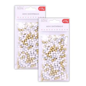 2 for 1 OFFER - 2 x Simply Creative Glitter Snowballs Gold, Silver, White (SCTOP038X19 x 2)