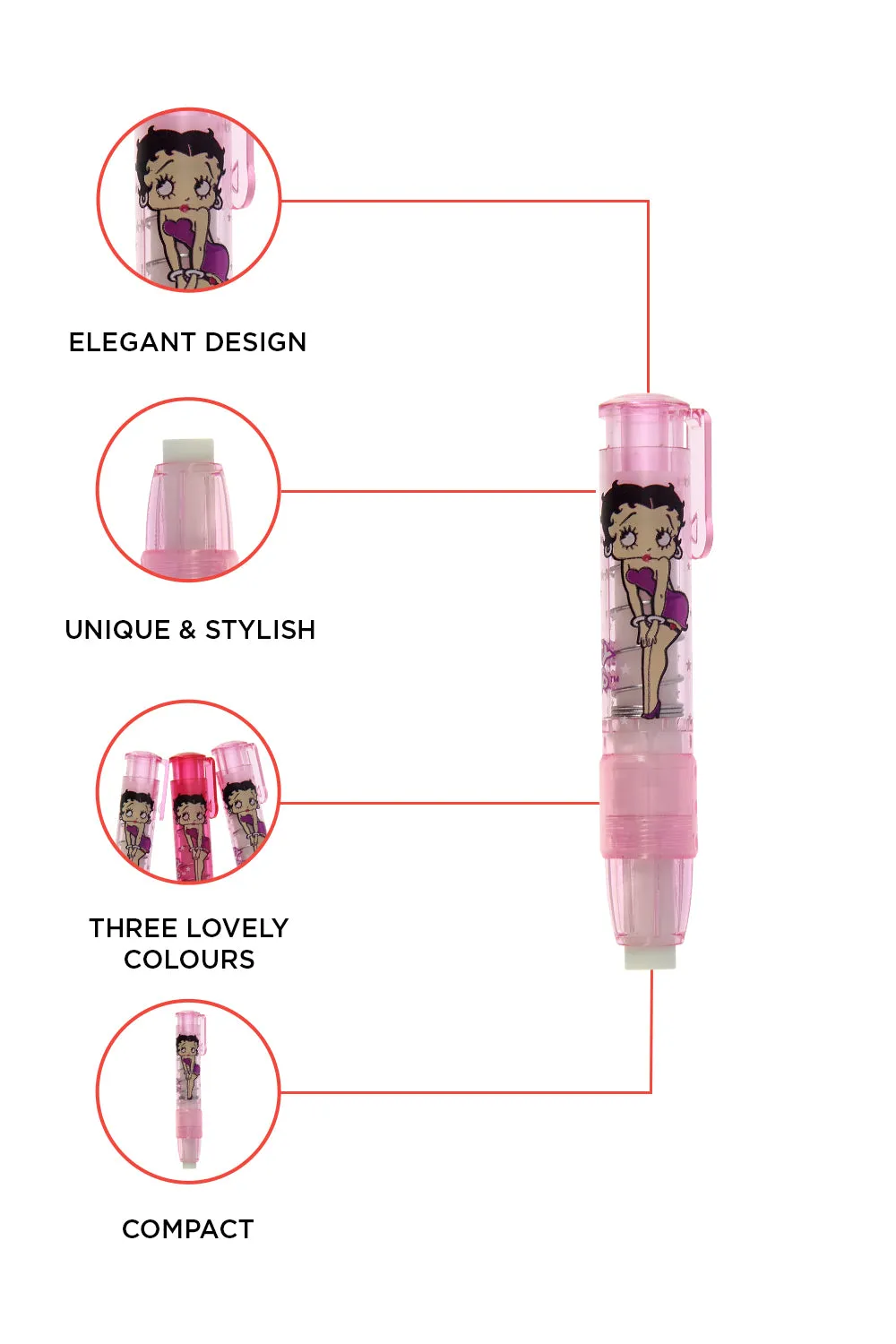 Betty Boop  Mechanical Eraser - Scented (pack of 3)