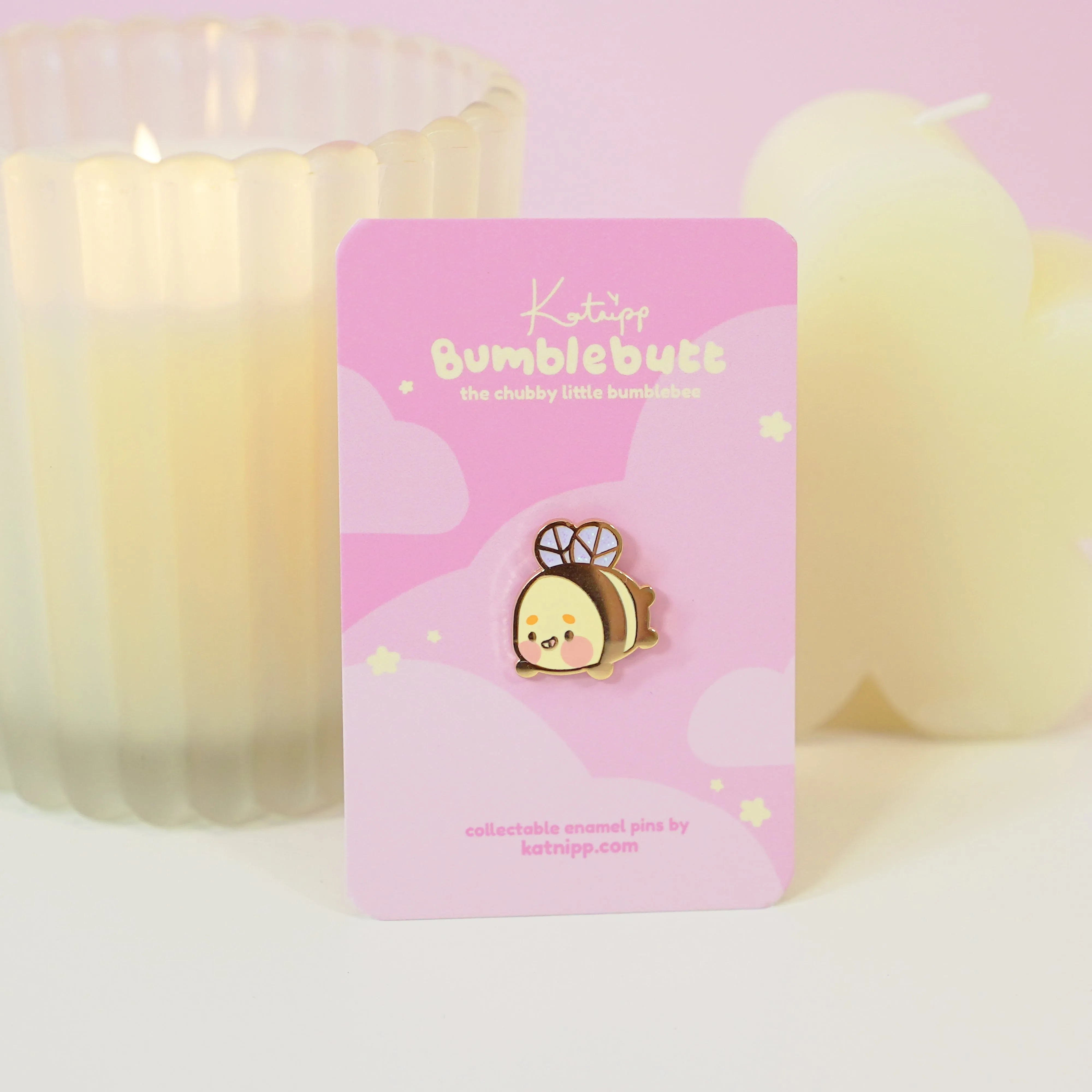 Bumblebutt Glittery Wing Enamel Pin | Kawaii Bumblebee Pin | Cute Bee Accessory