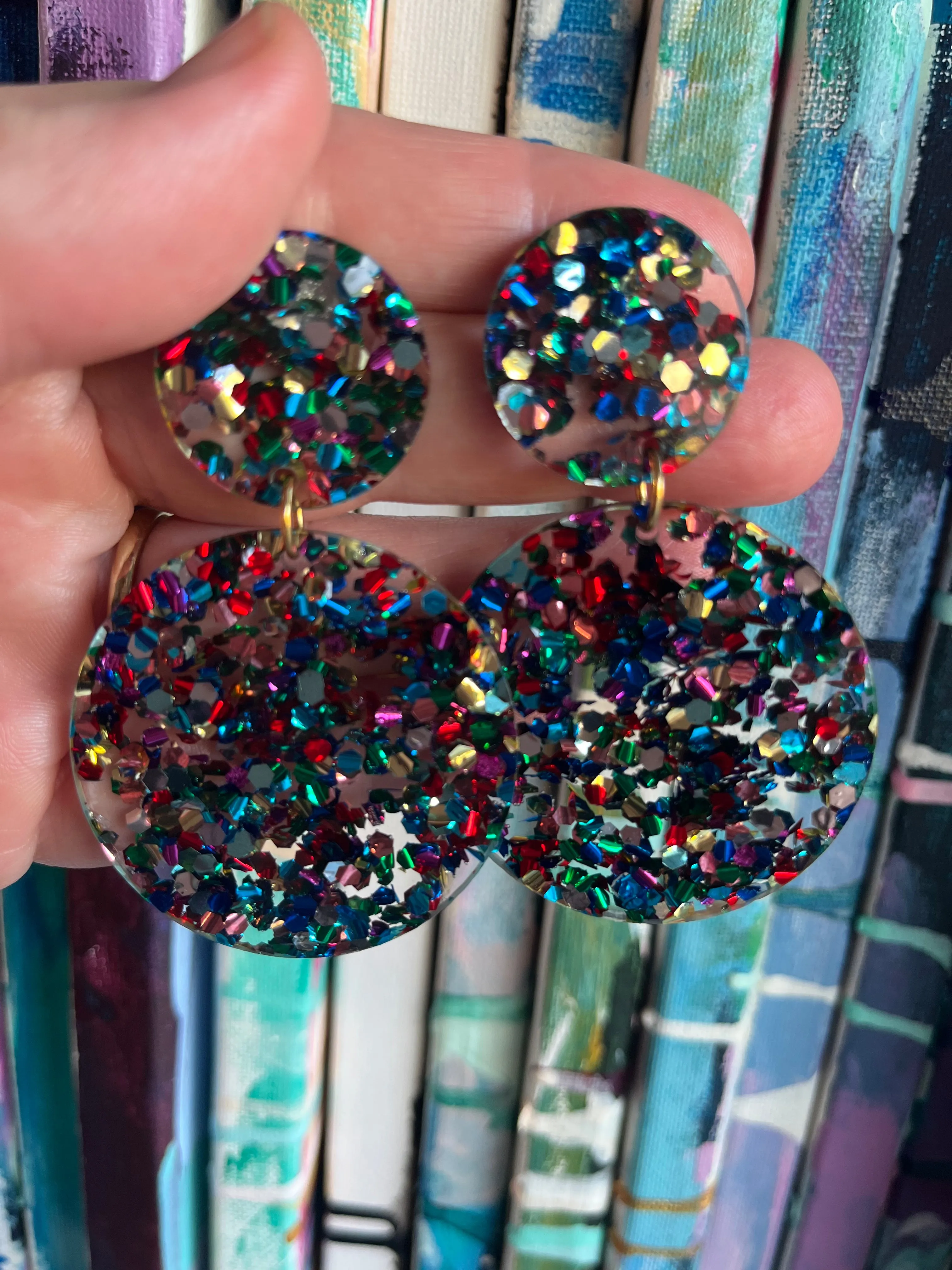 Colourful Confetti Glittery Foil Dangles