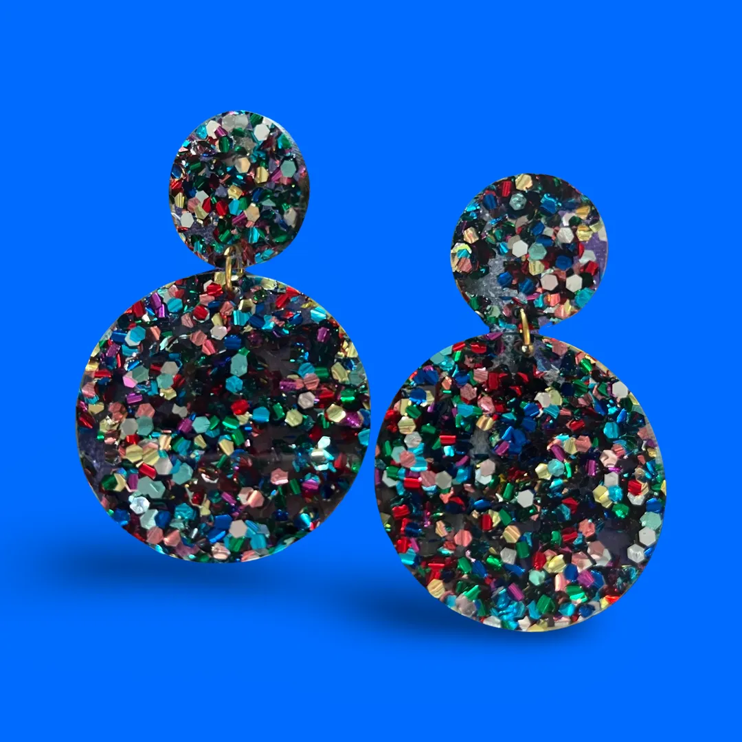 Colourful Confetti Glittery Foil Dangles