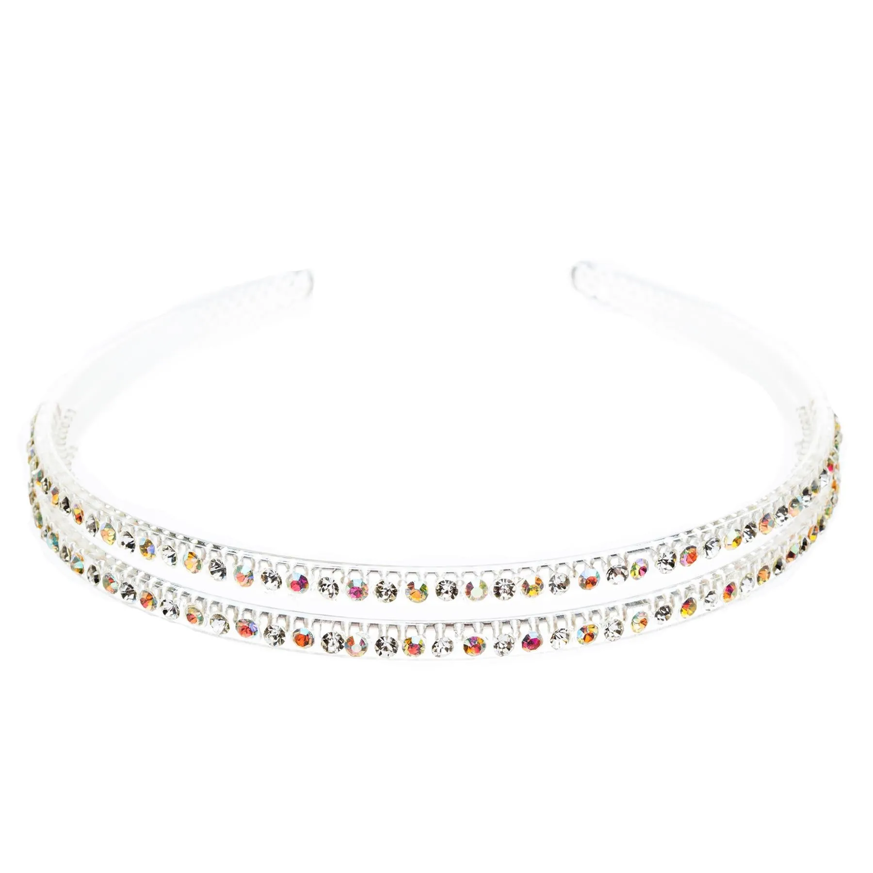 Fashion Sparkle Crystal Rhinestone Double Row Design Teeth Headband