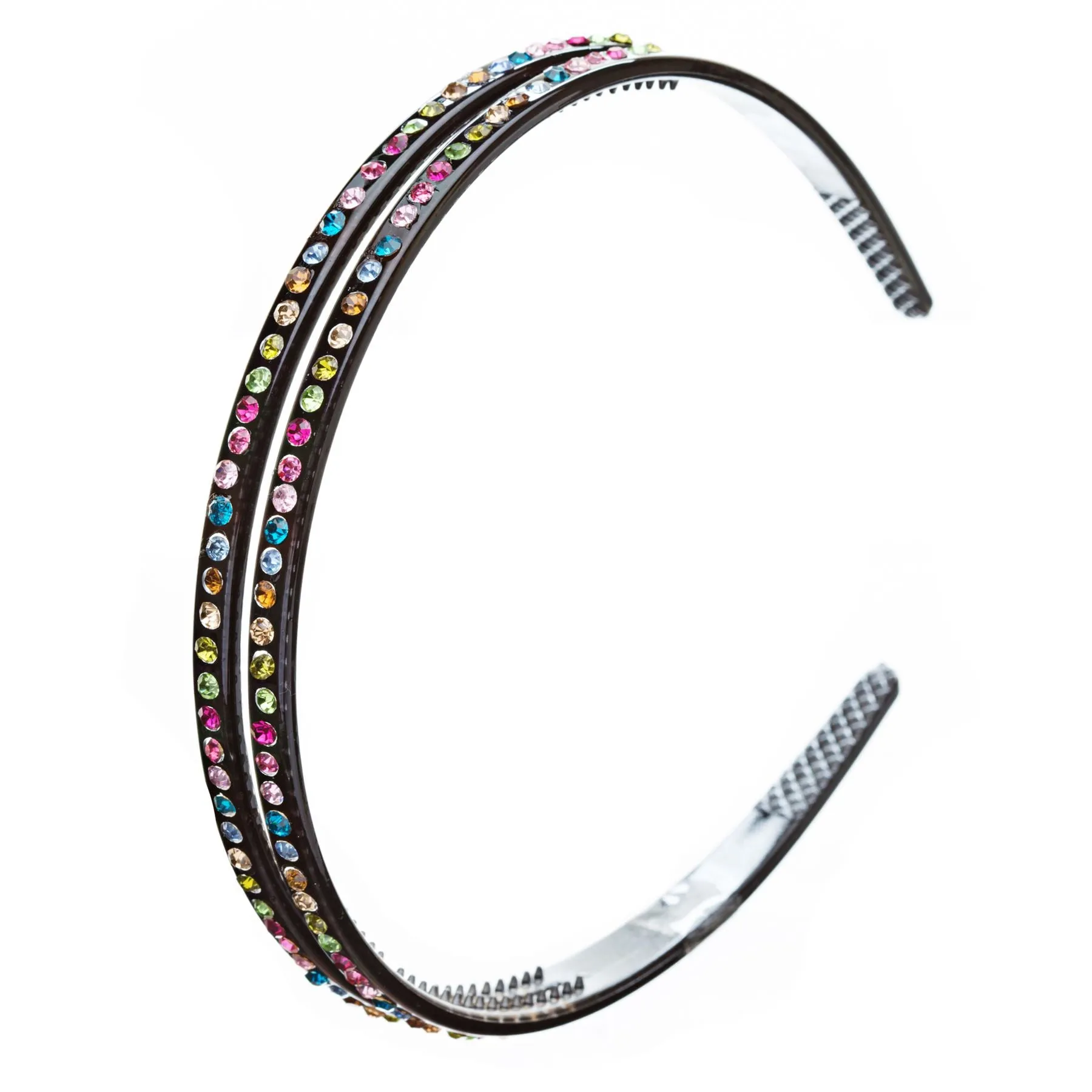 Fashion Sparkle Crystal Rhinestone Double Row Design Teeth Headband