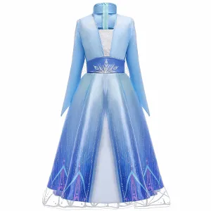 Frozen 2 Elsa Deluxe Princess Dress Costume for Girl Cosplay Christmas Party Dresses