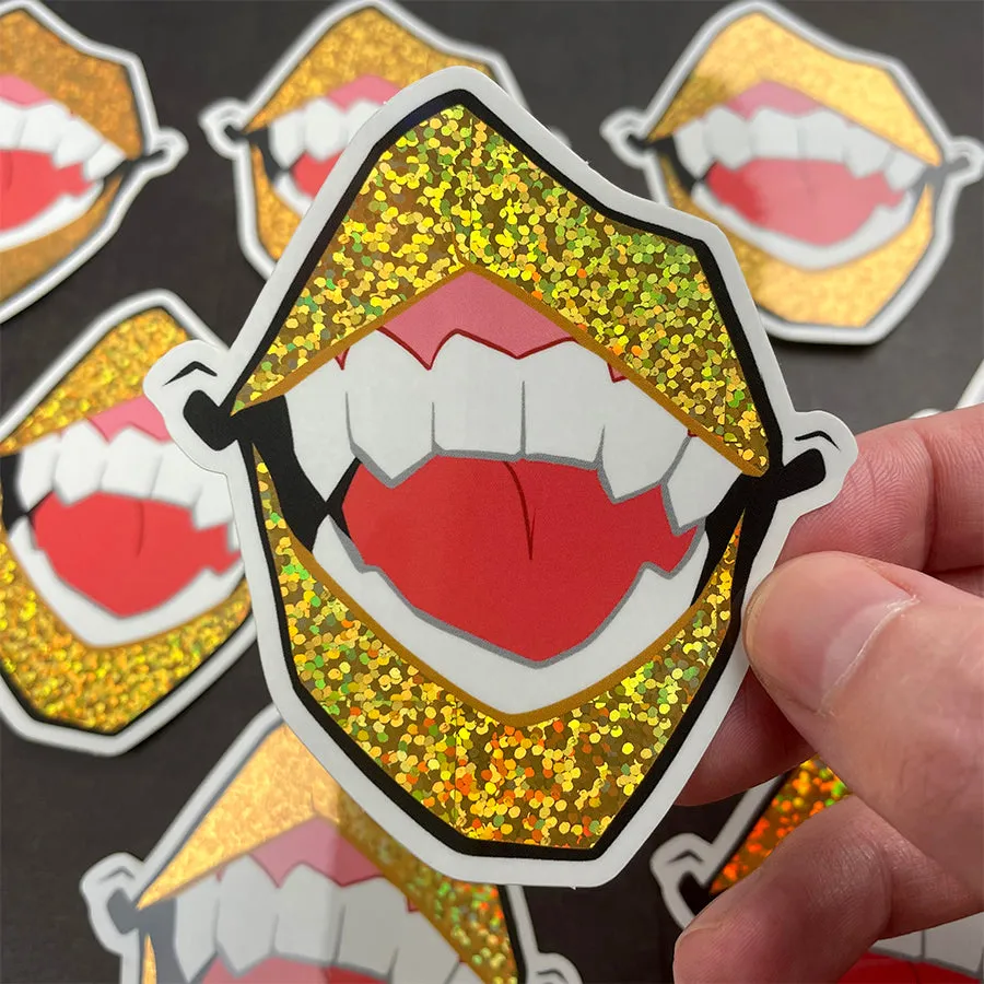 Glitter Smile Holographic Sticker