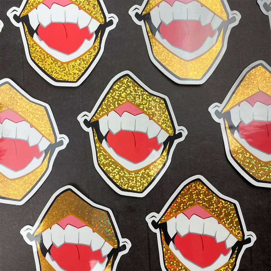 Glitter Smile Holographic Sticker