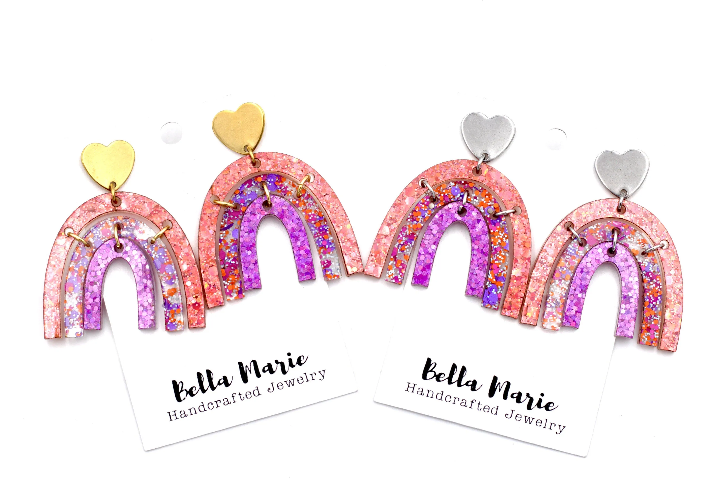 Glittery Rainbow Earrings