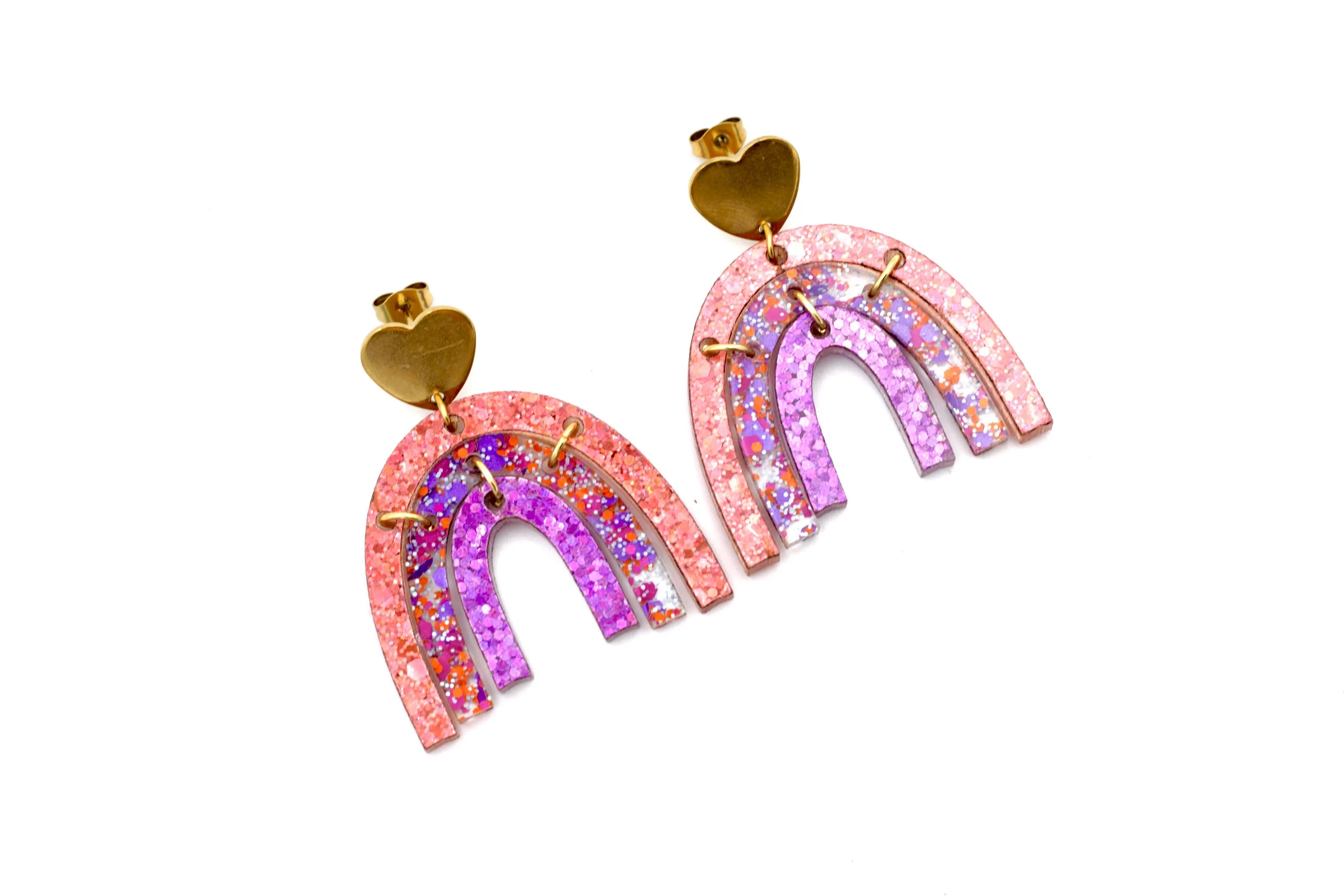 Glittery Rainbow Earrings