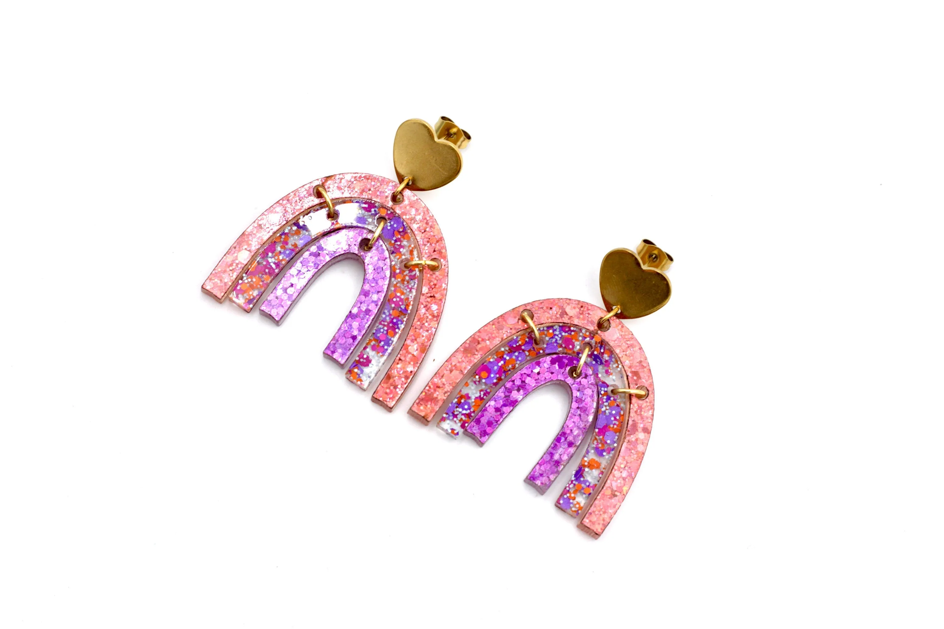 Glittery Rainbow Earrings