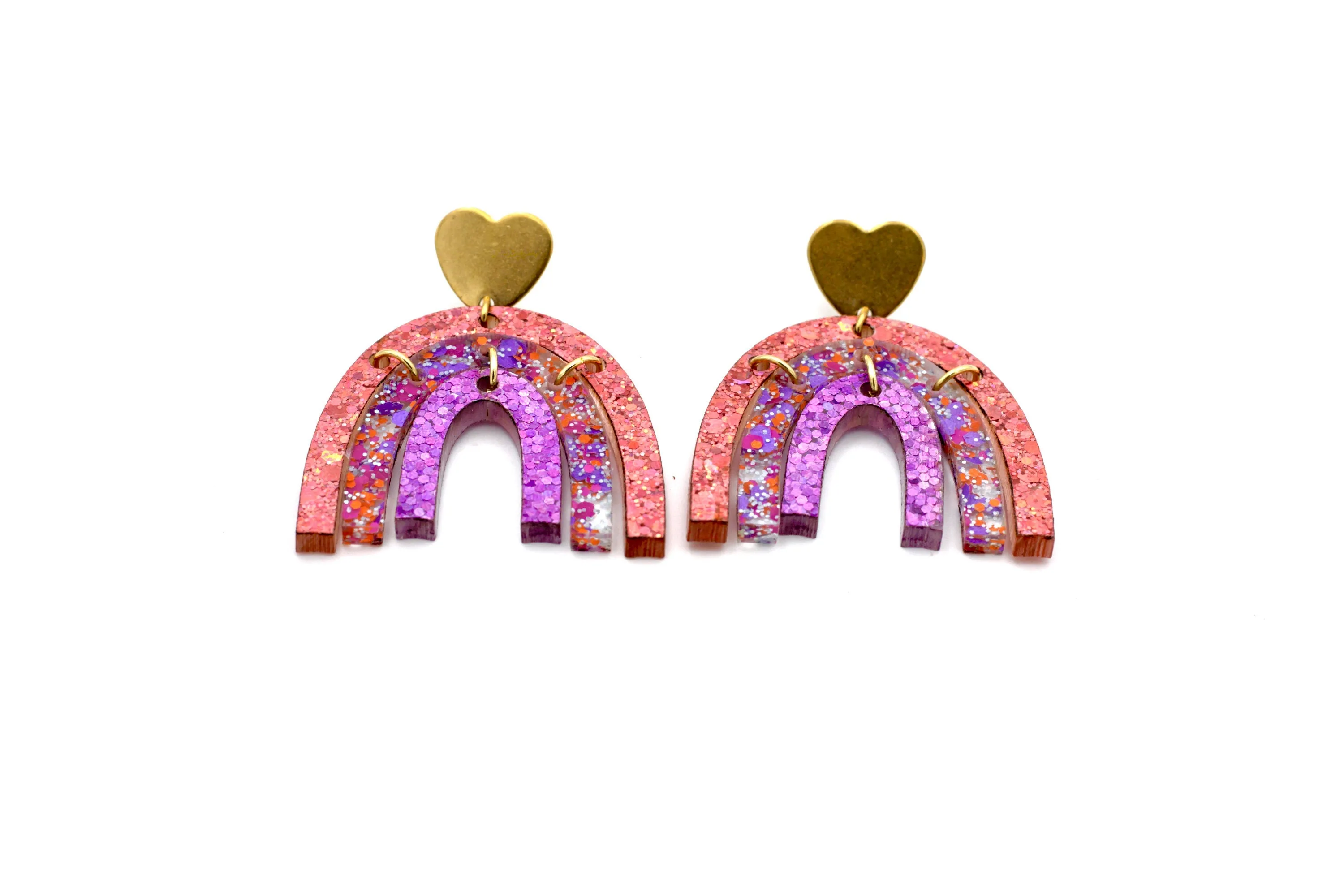 Glittery Rainbow Earrings