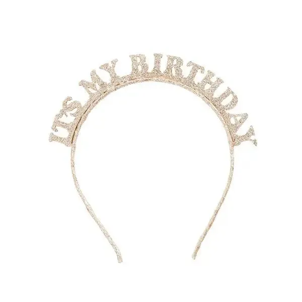 Gold 'It My Birthday' Glittery Headband