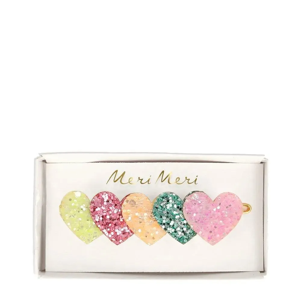 Heart Glitter Hair Clip