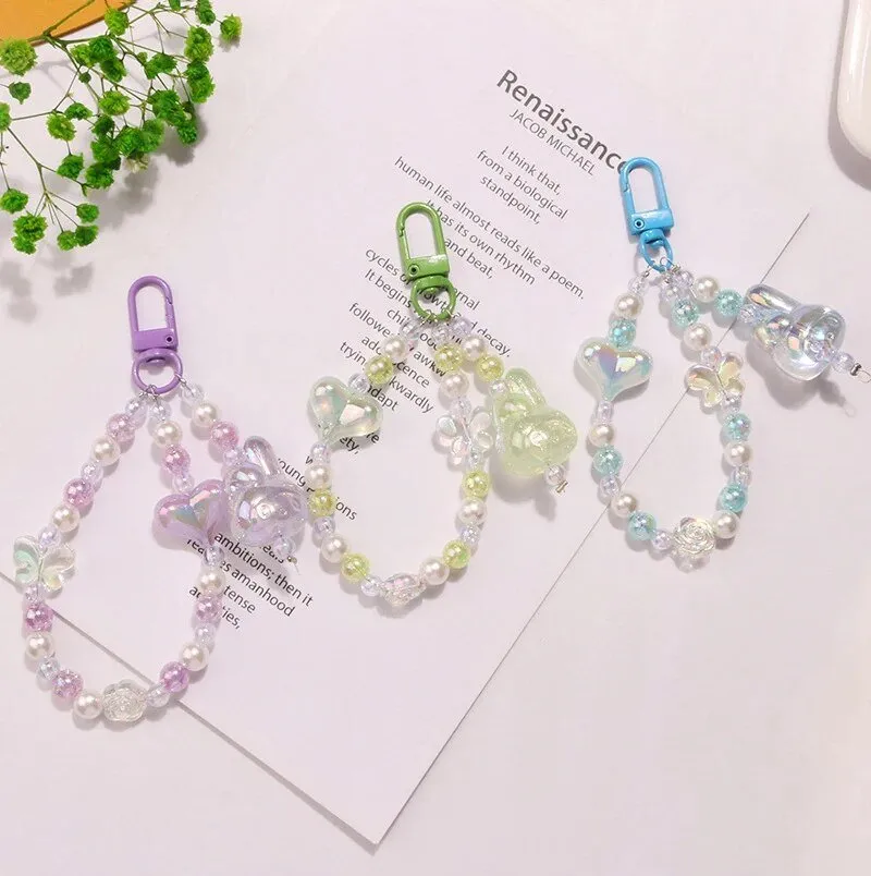 Kawaii Glitter Bead Keychain