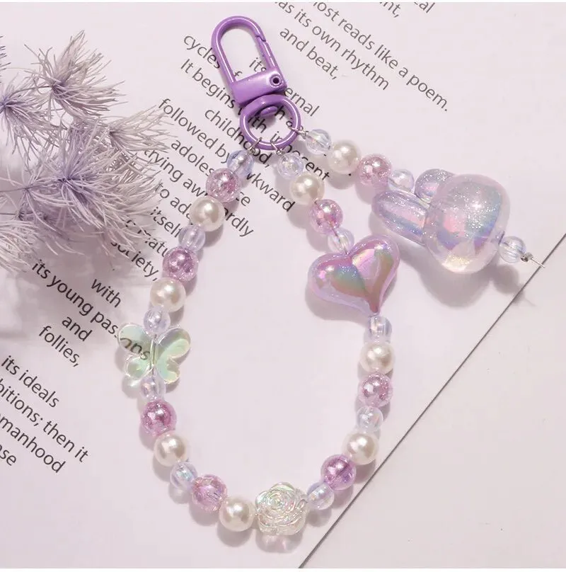 Kawaii Glitter Bead Keychain