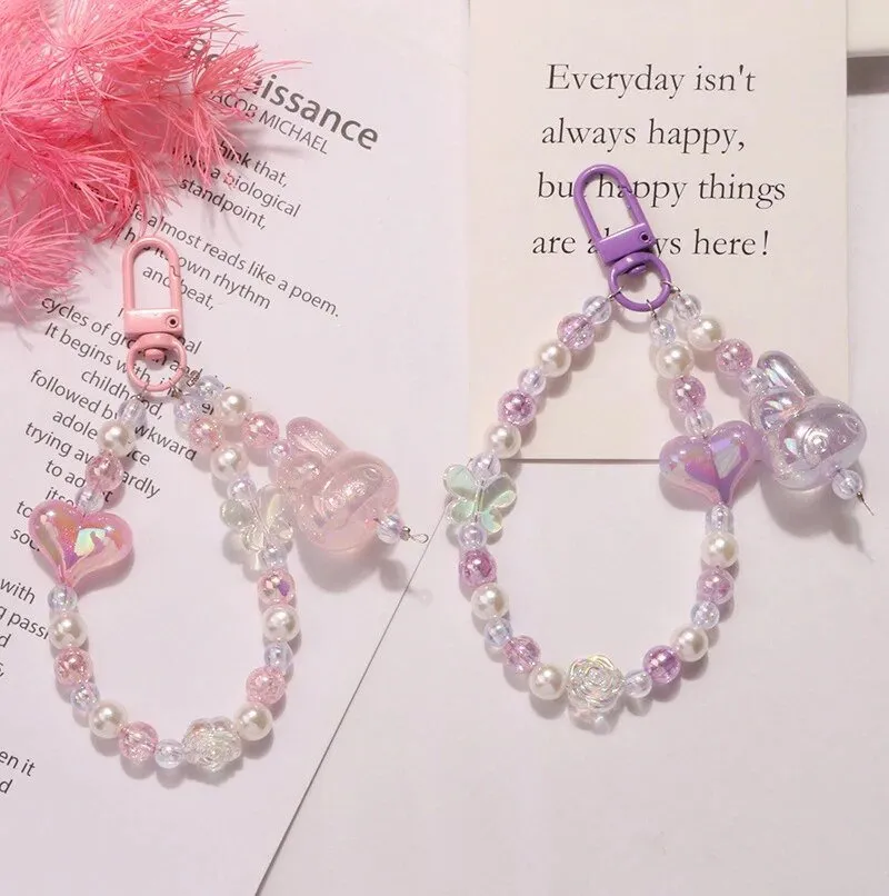Kawaii Glitter Bead Keychain