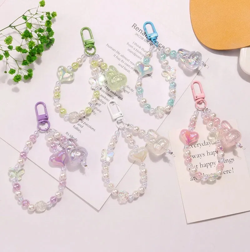 Kawaii Glitter Bead Keychain