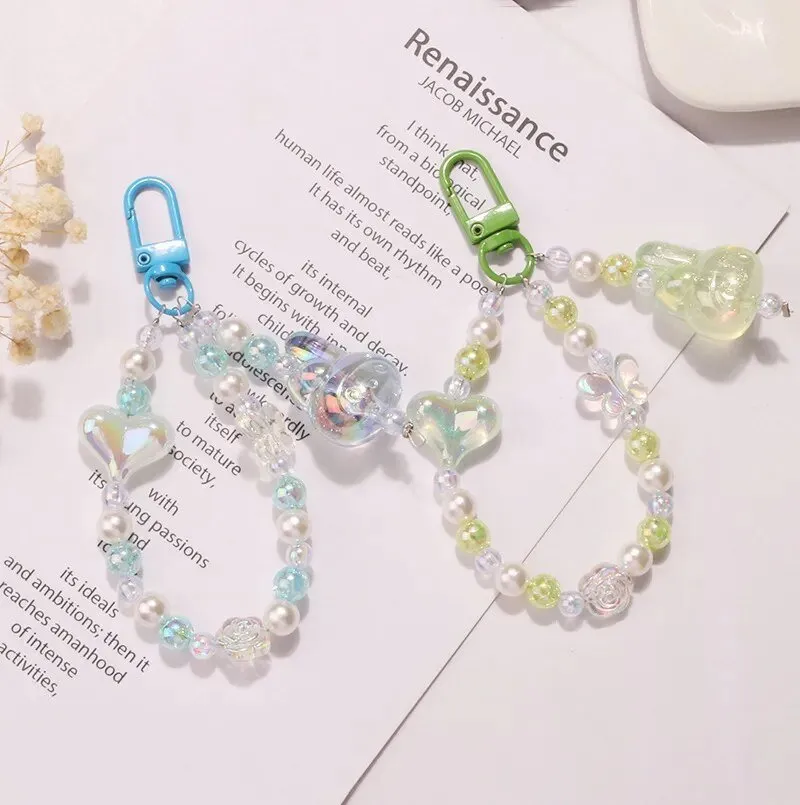Kawaii Glitter Bead Keychain