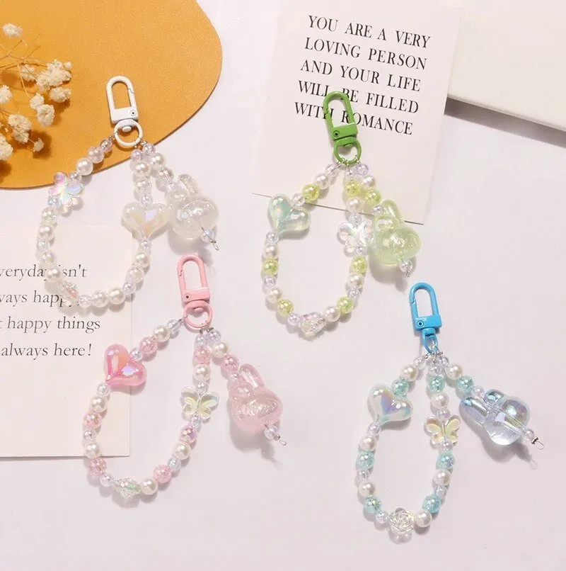 Kawaii Glitter Bead Keychain