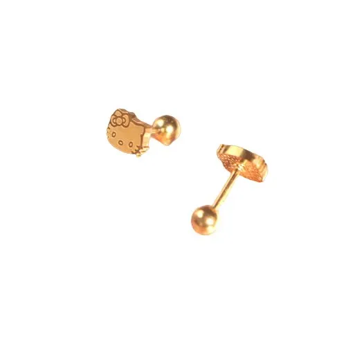 Kawaii Hello Kitty Gold Earrings