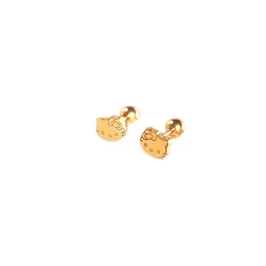 Kawaii Hello Kitty Gold Earrings