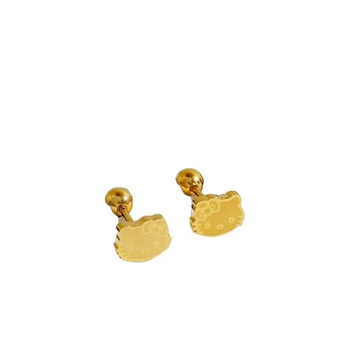 Kawaii Hello Kitty Gold Earrings