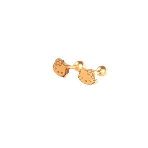 Kawaii Hello Kitty Gold Earrings
