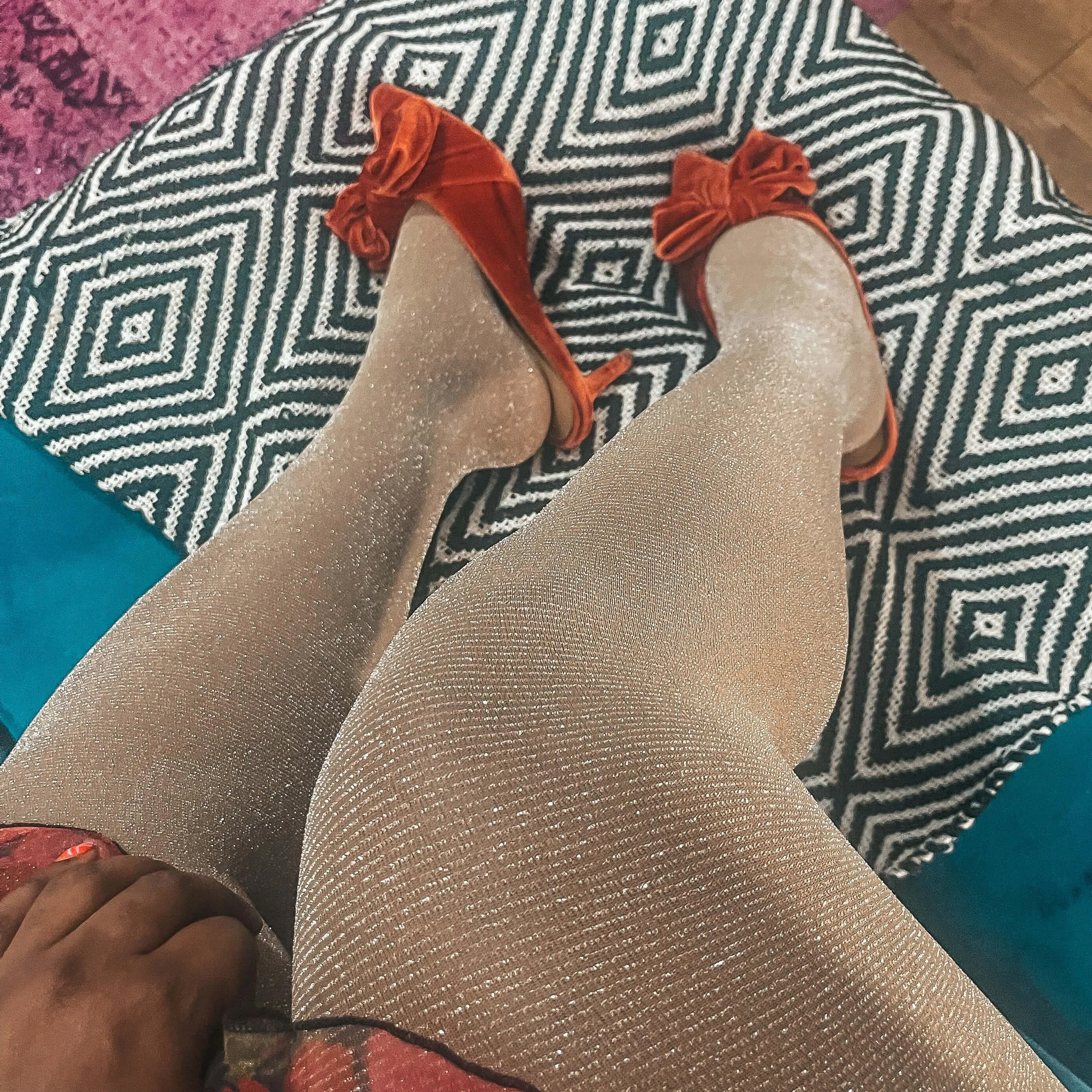 Lux Sparkle Tights - Caramel Latte