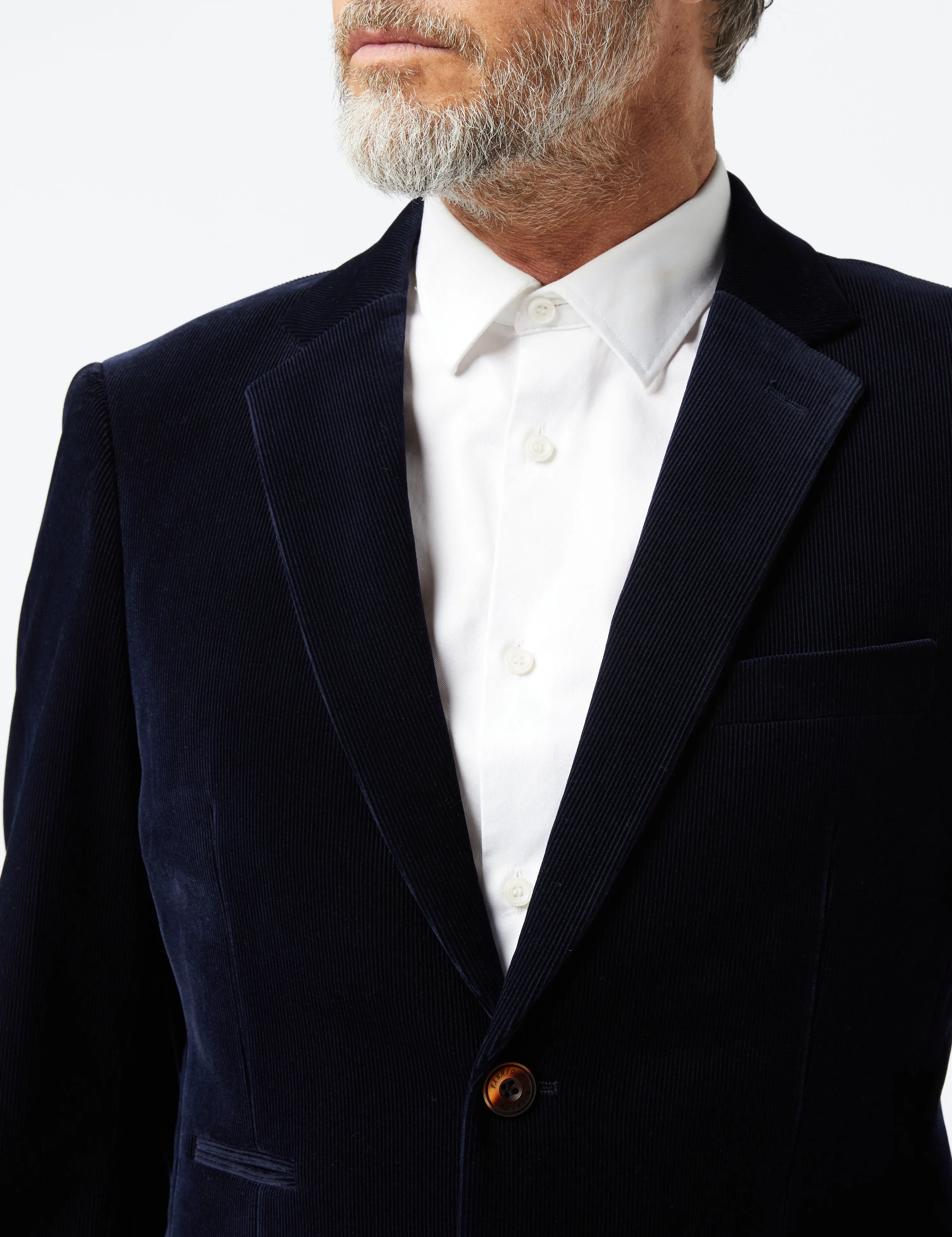 MATTHEW - Navy Blue Corduroy Blazer Jacket
