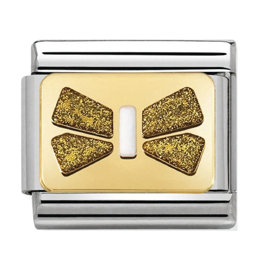NOMINATION Link Gold and Enamel Glittery Gold Bow