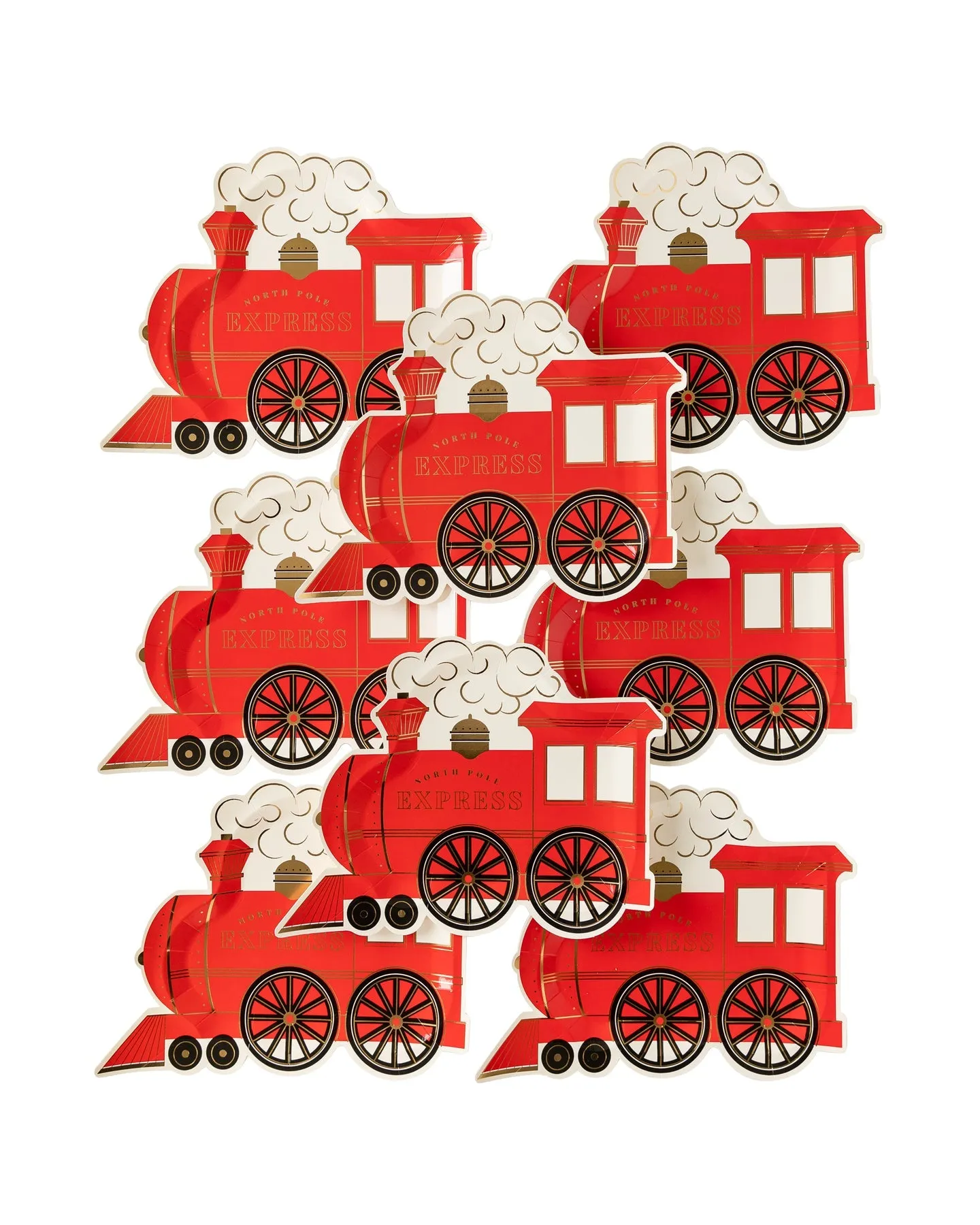 North Pole Express Train Shaped Plates