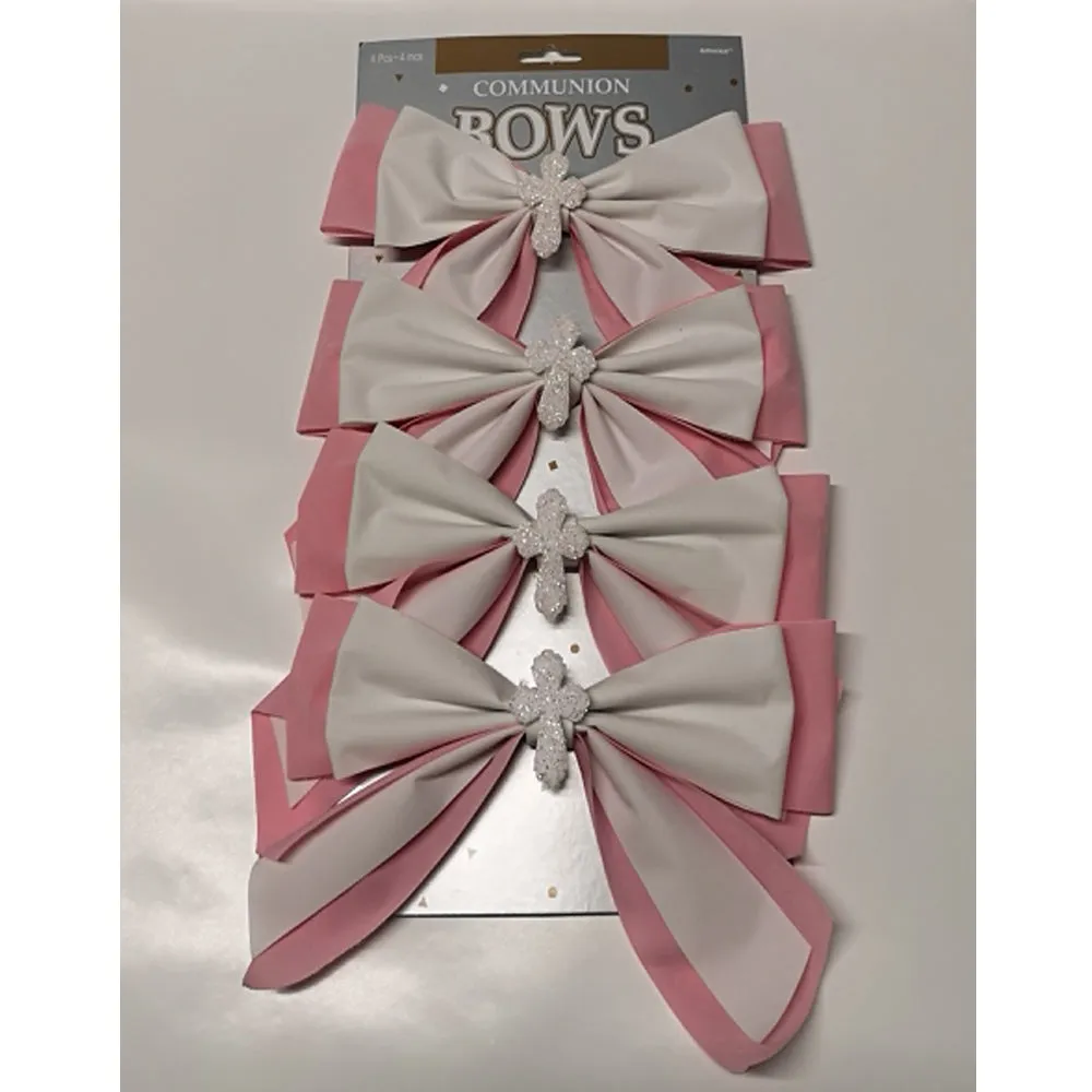 Pink Cross Glitter Bows