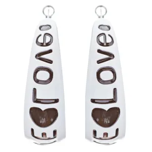 Woman Fashion Lucite Hoop Earrings Love Heart White