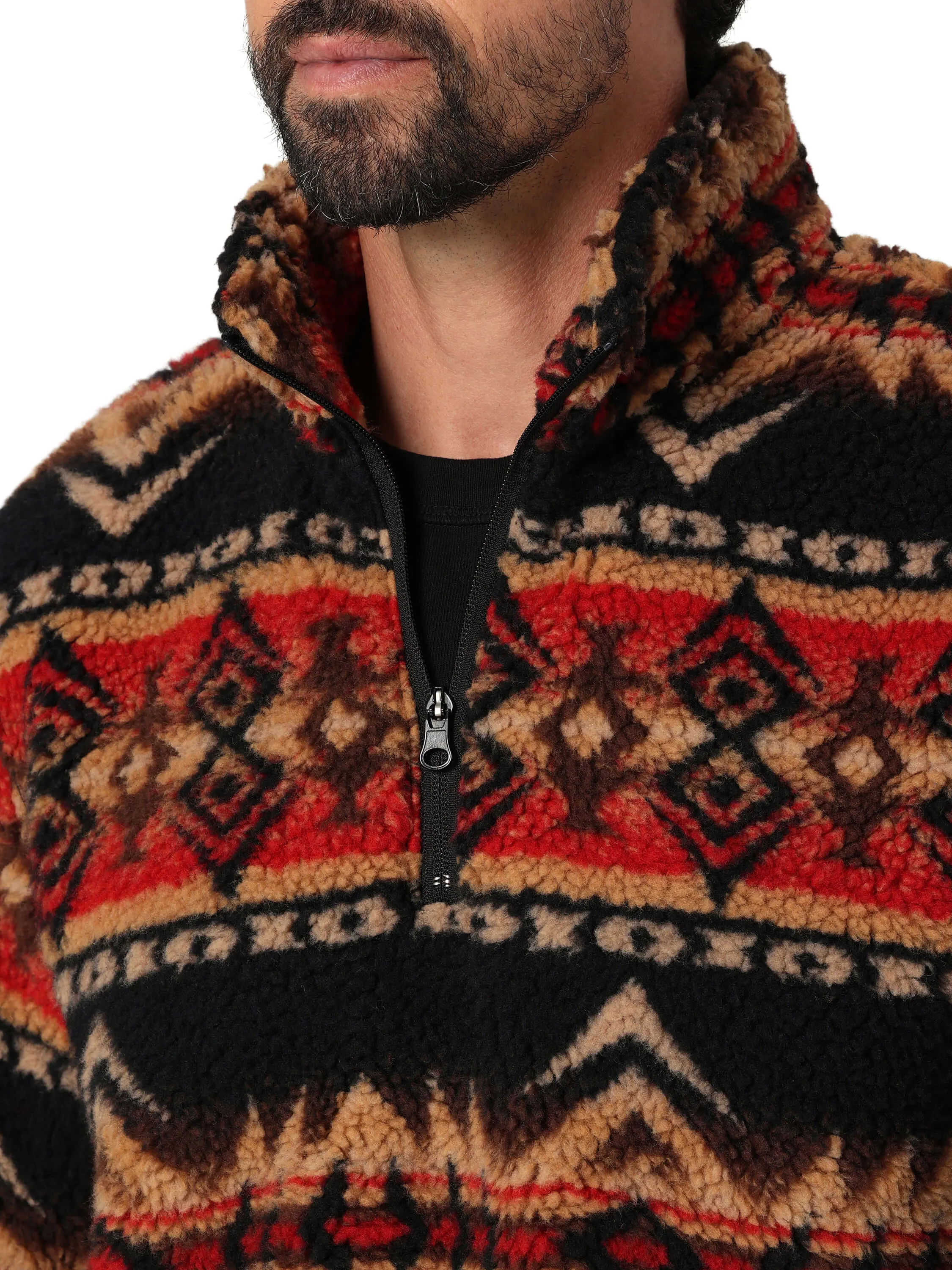 Wrangler | 1/4 Zip Cappuccino Sherpa Pullover