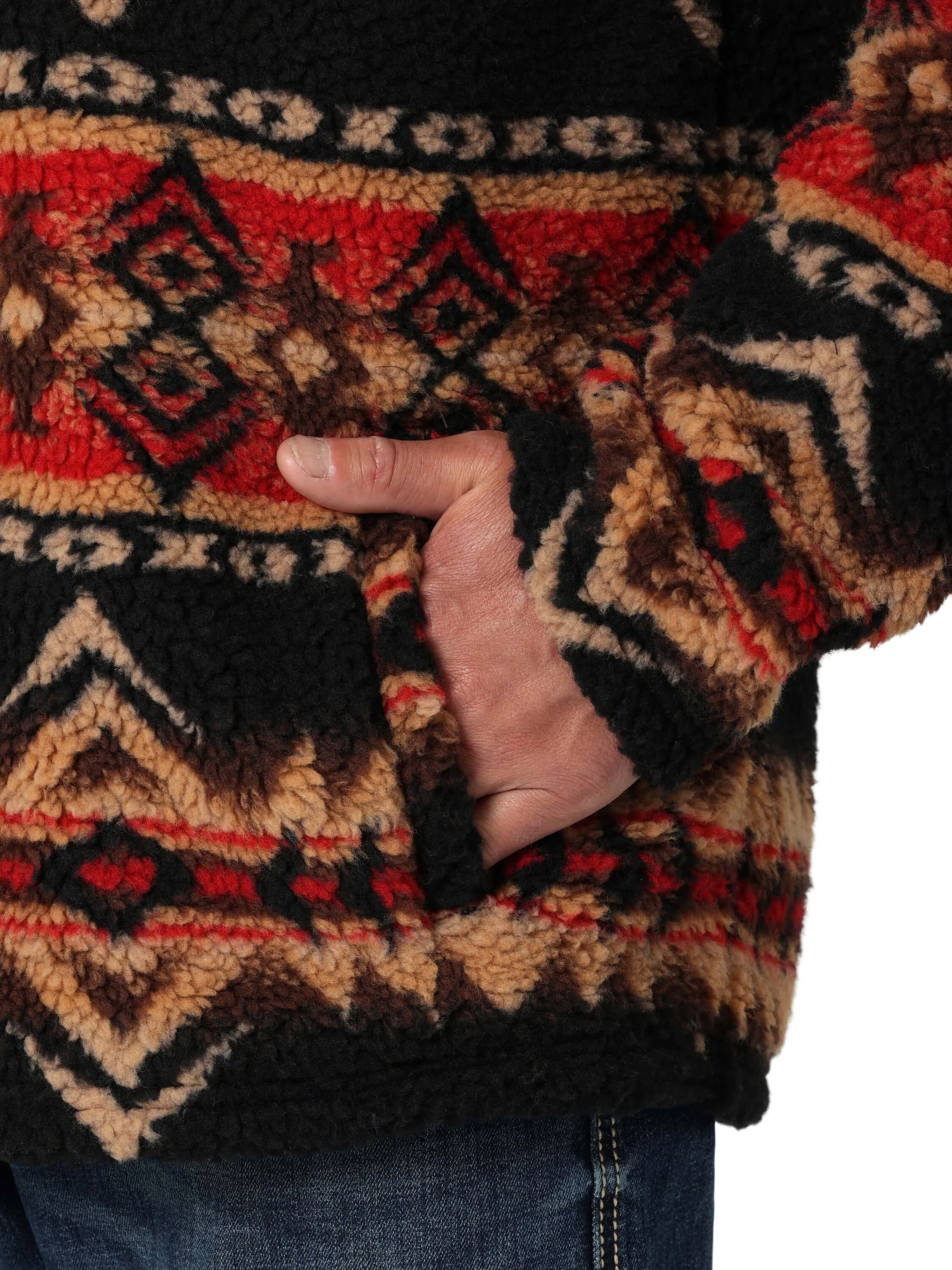 Wrangler | 1/4 Zip Cappuccino Sherpa Pullover